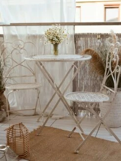 Conjunto De Balcón 2 Plazas De Metal Beige Claro TRIESTE 14 Conjunto De Balcón 2 Plazas De Metal Beige Claro TRIESTE -Beliani undef src sa picid 809925 type whitesh image