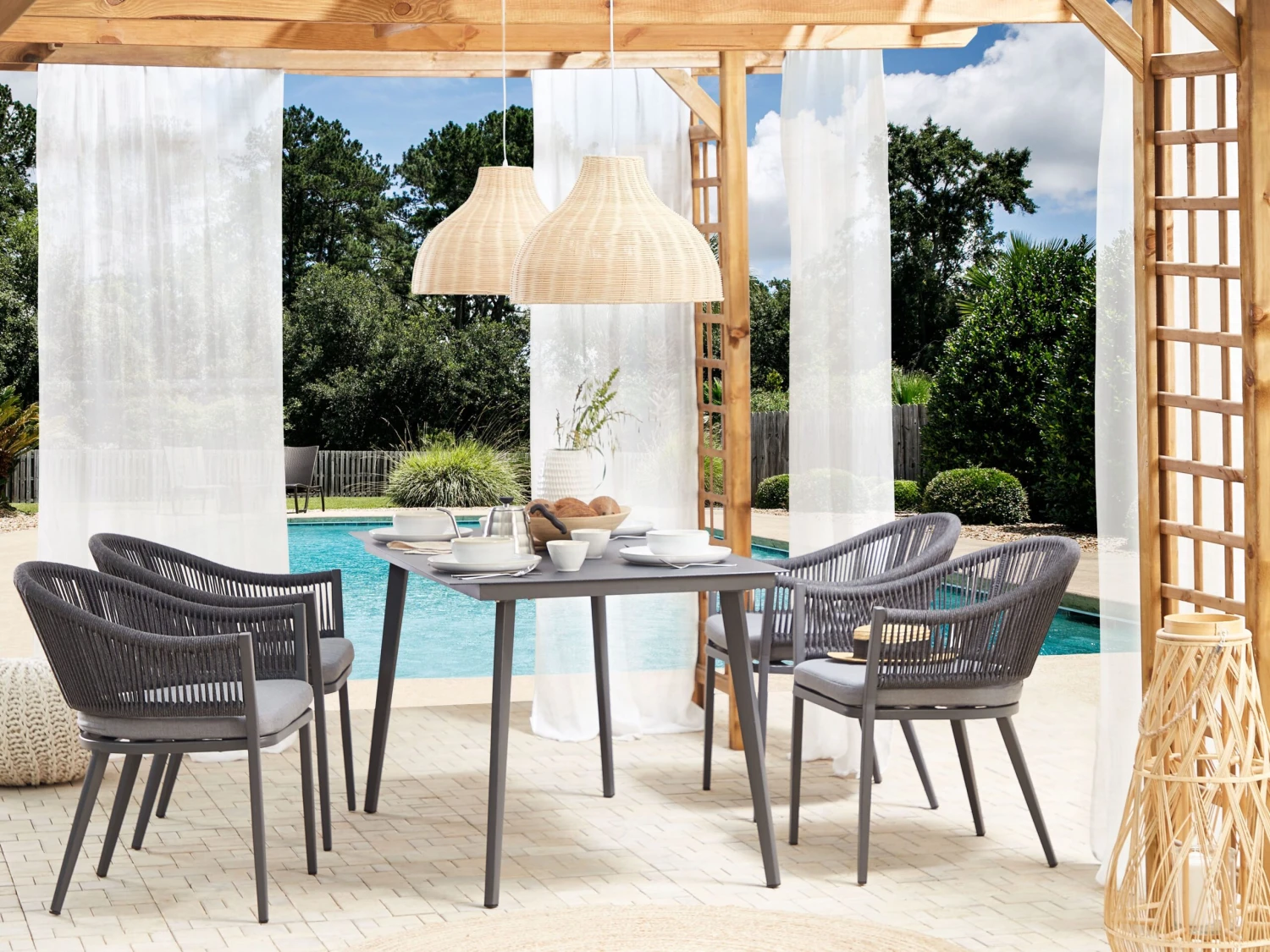 Conjunto De Jardín 4 Plazas Gris MILETO 4 Conjunto De Jardín 4 Plazas Gris MILETO - Imagen 2