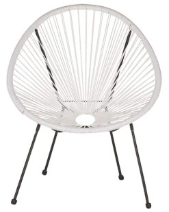 Silla De Balcón De Ratán Blanco/negro ACAPULCO II 17 Silla De Balcón De Ratán Blanco/negro ACAPULCO II -Beliani undef src sa picid 811602 type whitesh image