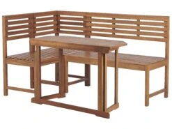 Conjunto De Balcón Esquinero De Madera De Acacia TREIA