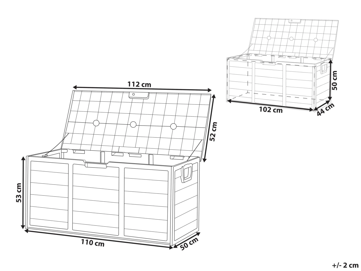 Arcón Para Exterior Beige/negro 112 X 50 Cm LOCARNO 12 Arcón Para Exterior Beige/negro 112 X 50 Cm LOCARNO - Imagen 10