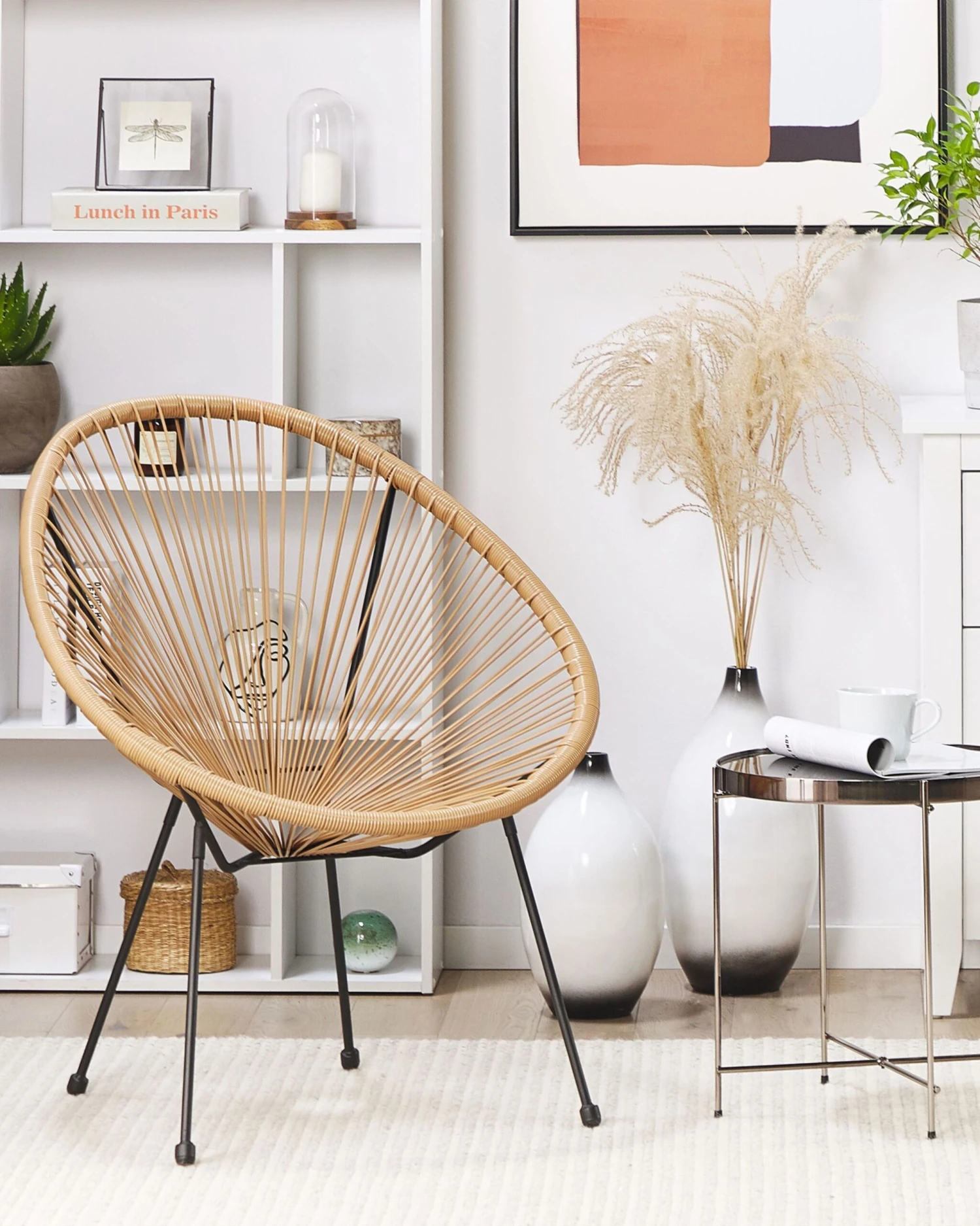 Silla De Balcón De Ratán Beige/natural/negro ACAPULCO II 7 Silla De Balcón De Ratán Beige/natural/negro ACAPULCO II - Imagen 5