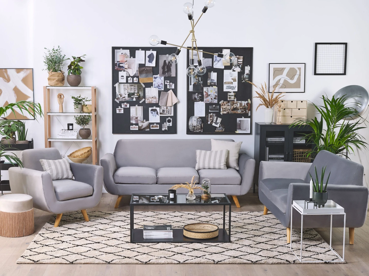 Sillón De Terciopelo Con Funda Extraíble Gris BERNES 5 Sillón De Terciopelo Con Funda Extraíble Gris BERNES - Imagen 3