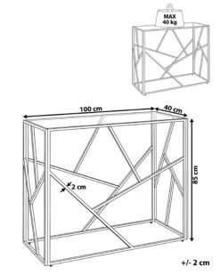 Consola De Vidrio Plateado 100 X 40 Cm ORLAND -Beliani undef src sa picid 814929 type whitesh image