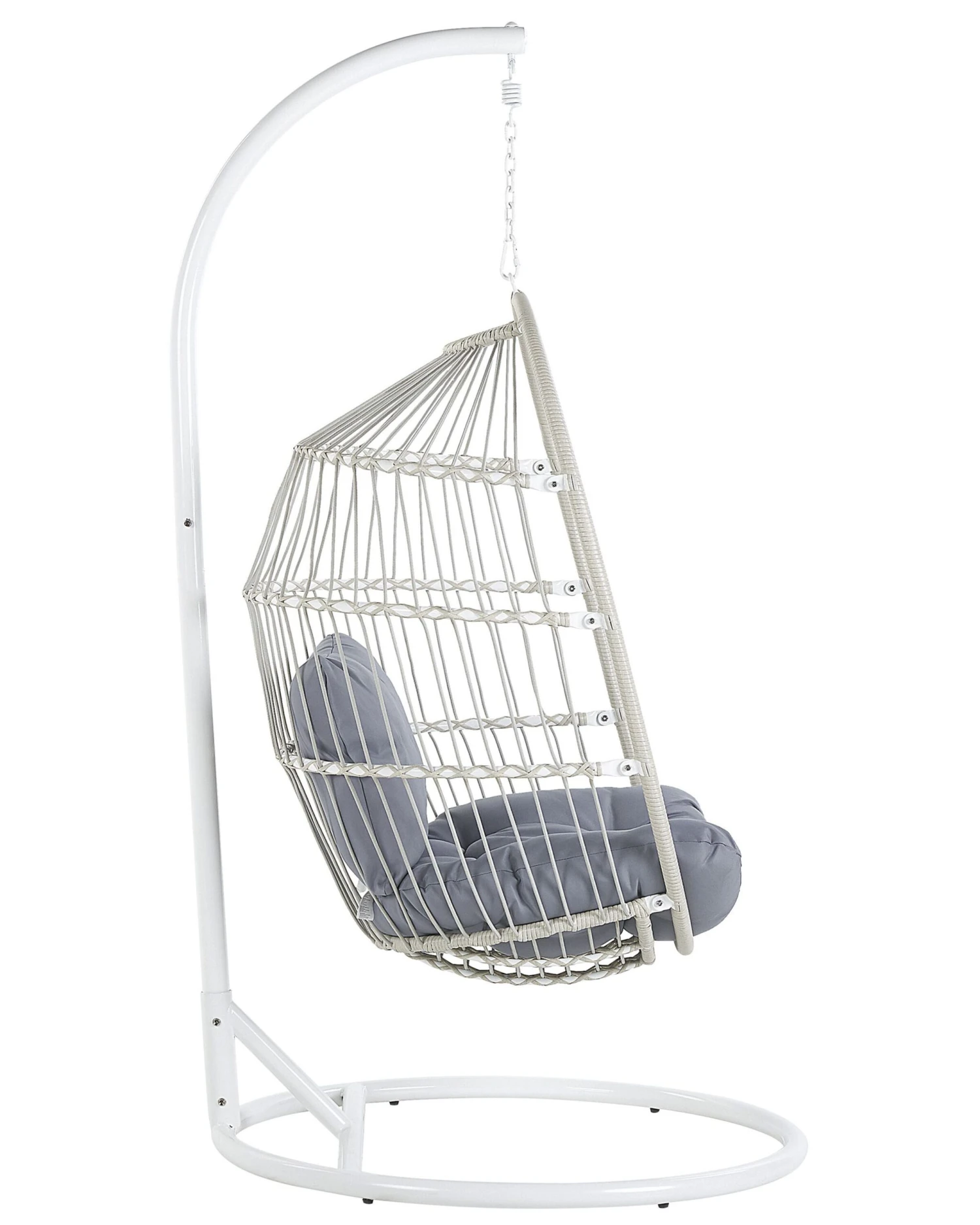 Silla Colgante Con Soporte De Ratán Blanco/gris ALBA 7 Silla Colgante Con Soporte De Ratán Blanco/gris ALBA - Imagen 5