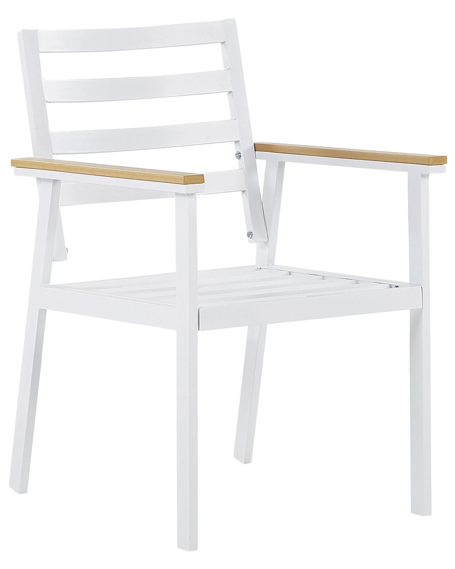 Conjunto De 4 Sillas De Jardín De Metal Blanco/beige CAVOLI 7 Conjunto De 4 Sillas De Jardín De Metal Blanco/beige CAVOLI - Imagen 5