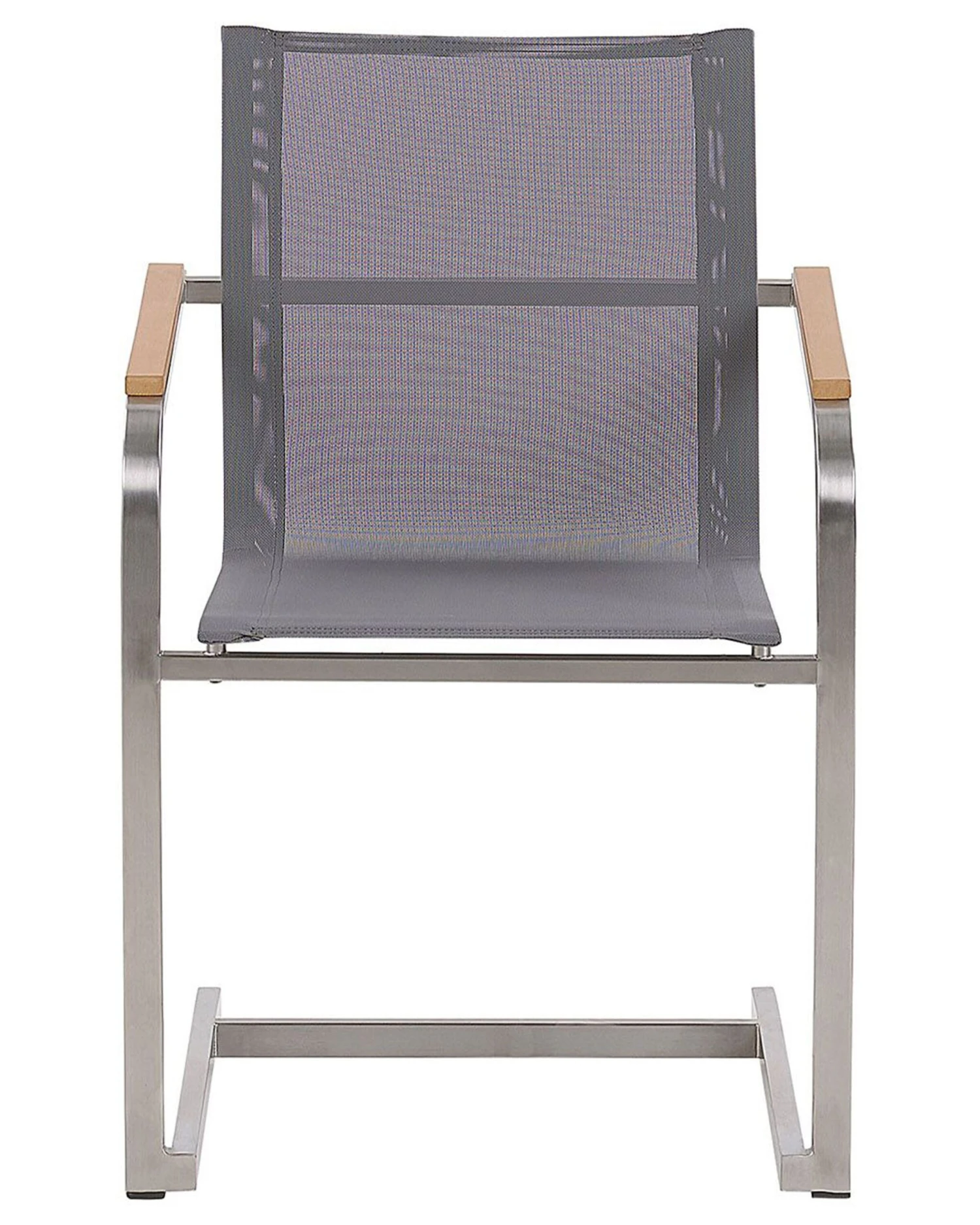 Conjunto De 4 Sillas De Jardín De Poliéster/acero Inoxidable Gris/plateado COSOLETO 7 Conjunto De 4 Sillas De Jardín De Poliéster/acero Inoxidable Gris/plateado COSOLETO - Imagen 5