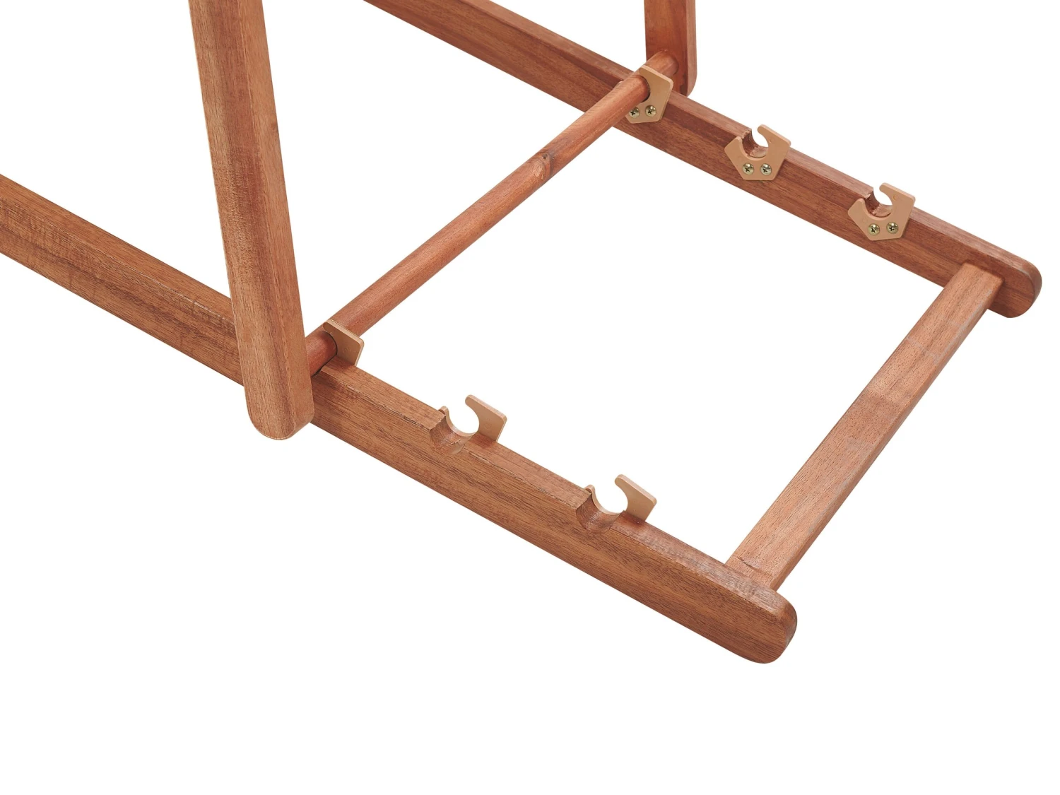 Conjunto De 2 Tumbonas De Jardín Madera Oscura Con Tela Rojo/negro/blanco ANZIO 9 Conjunto De 2 Tumbonas De Jardín Madera Oscura Con Tela Rojo/negro/blanco ANZIO - Imagen 7