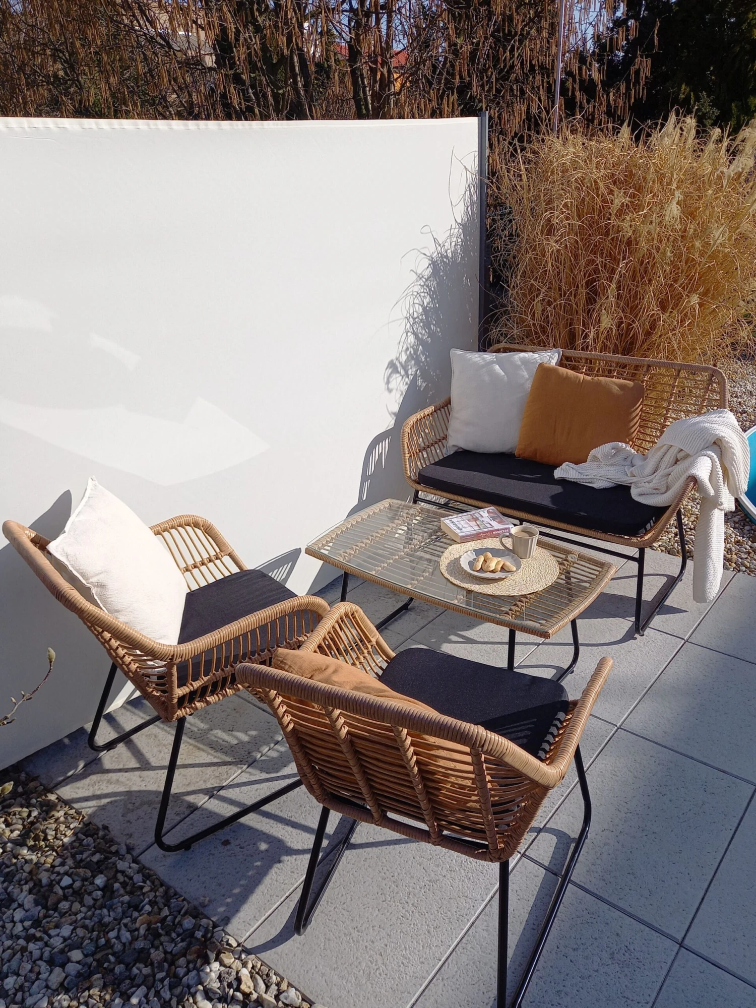 Conjunto De Jardín En Ratán Natural/negro MINORI 7 Conjunto De Jardín En Ratán Natural/negro MINORI - Imagen 5