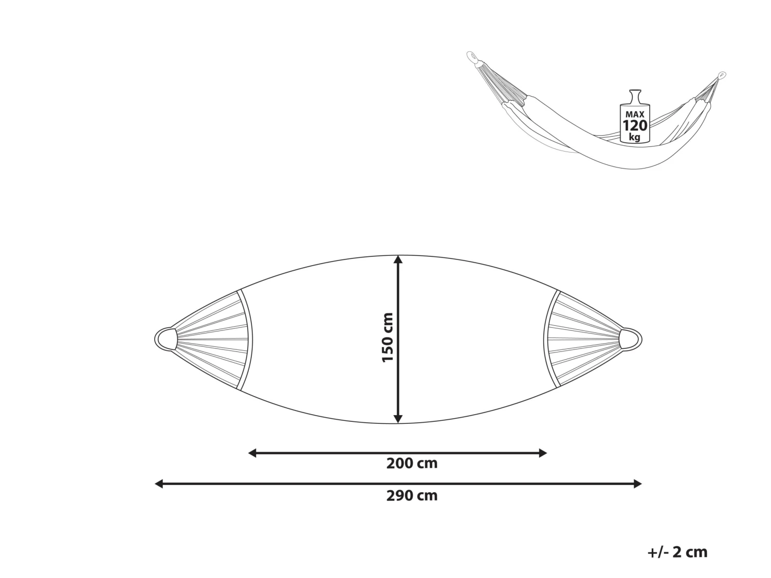 Hamaca De Algodón Beige/gris Claro ROCCA 8 Hamaca De Algodón Beige/gris Claro ROCCA - Imagen 6