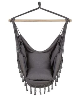 Silla Colgante De Algodón Gris BONEA 15 Silla Colgante De Algodón Gris BONEA -Beliani undef src sa picid 821530 type whitesh image