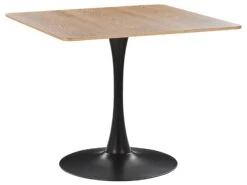 Mesa De Comedor Madera Clara/negro 90 X 90 Cm BOCA