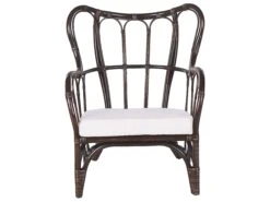 Conjunto De Jardín 4 Plazas De Ratán Marrón Oscuro/beige Crema BRINDISI -Beliani undef src sa picid 821613 type whitesh image