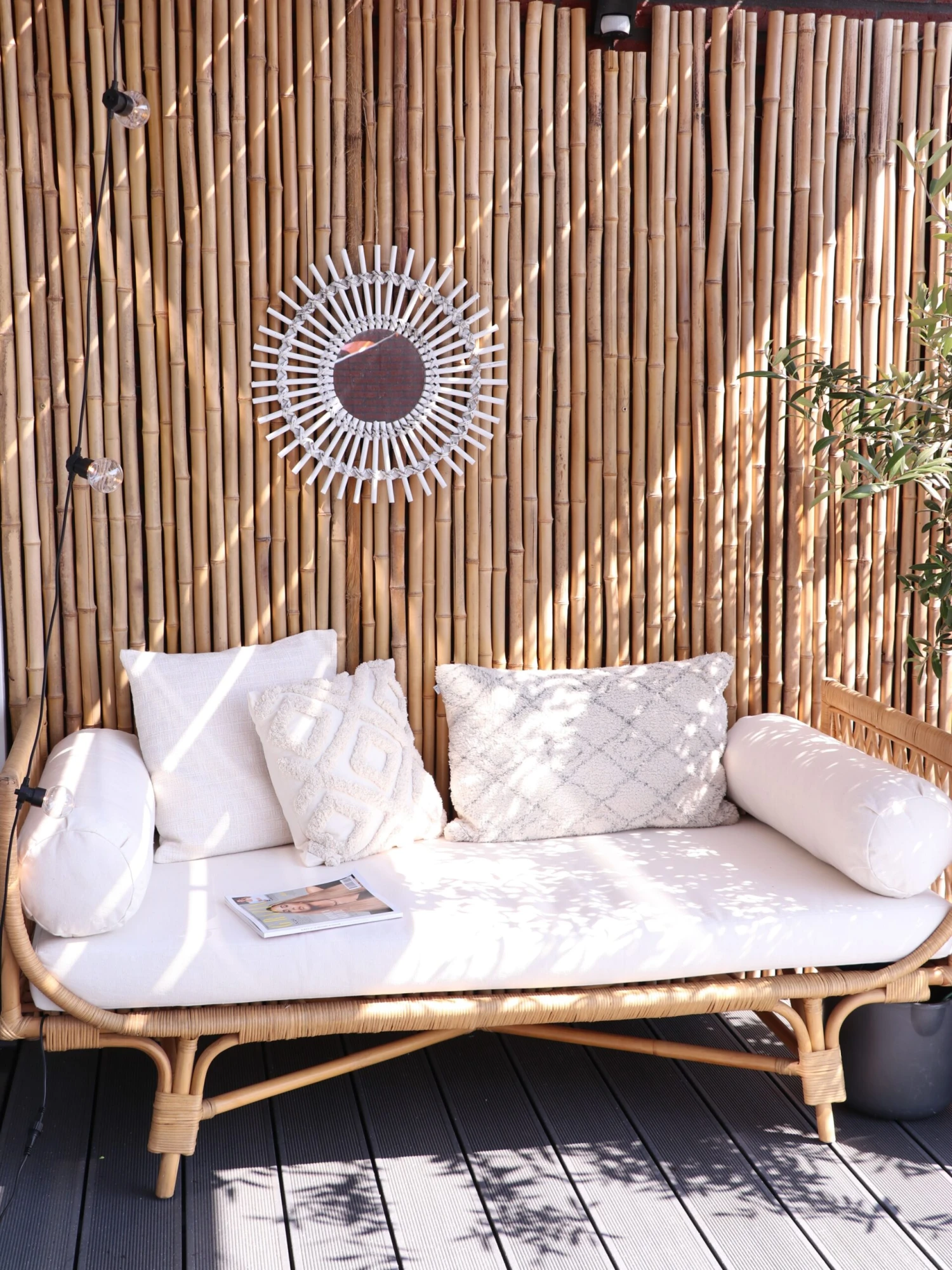 Banco De Jardín 2 Plazas De Ratán Beige Crema/natural BALLAO 5 Banco De Jardín 2 Plazas De Ratán Beige Crema/natural BALLAO - Imagen 3