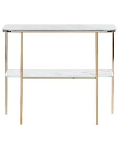Consola De Vidrio Templado Blanco/dorado 100 X 35 Cm CALVERT 14 Consola De Vidrio Templado Blanco/dorado 100 X 35 Cm CALVERT -Beliani undef src sa picid 823509 type whitesh image