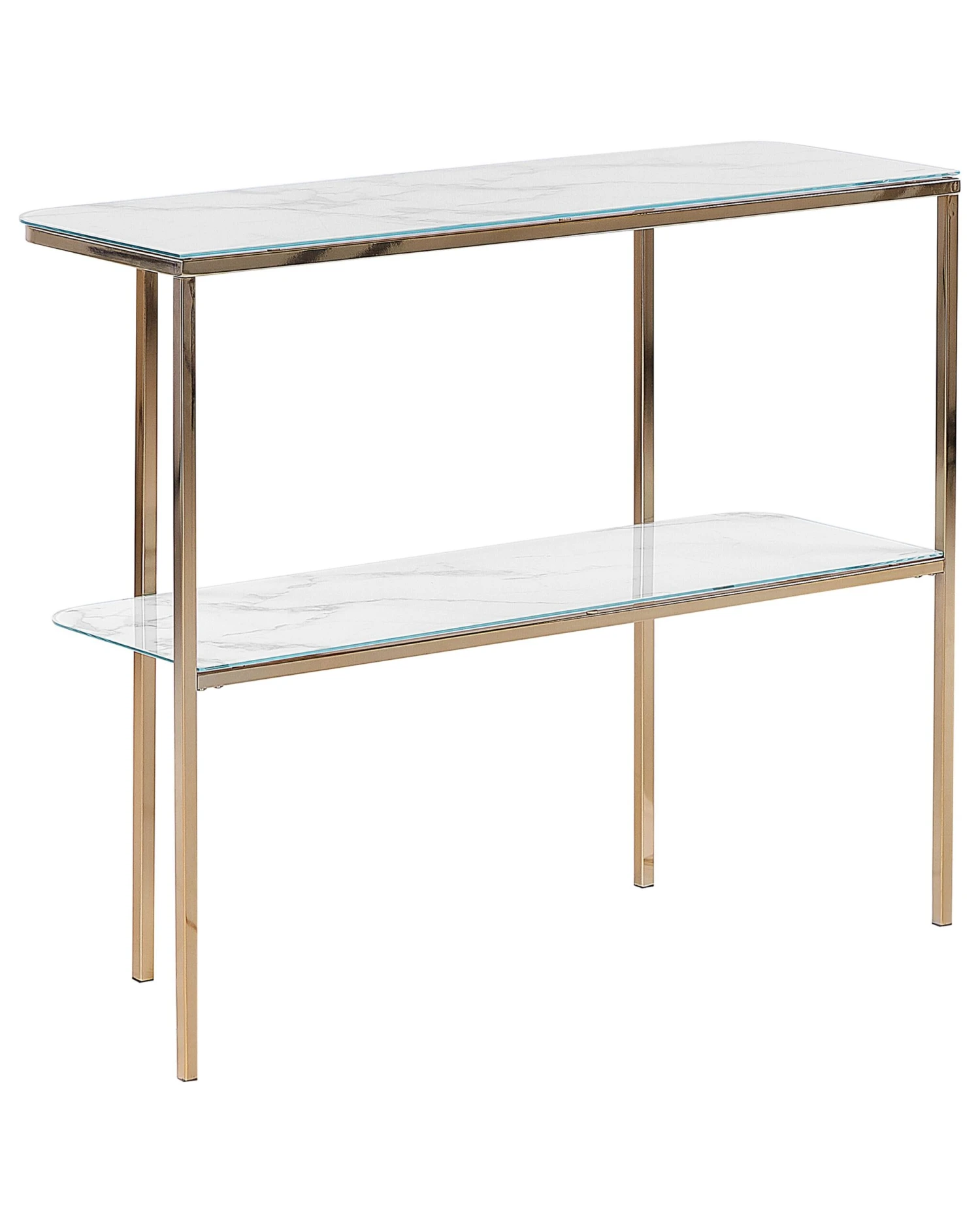 Consola De Vidrio Templado Blanco/dorado 100 X 35 Cm CALVERT 7 Consola De Vidrio Templado Blanco/dorado 100 X 35 Cm CALVERT - Imagen 5