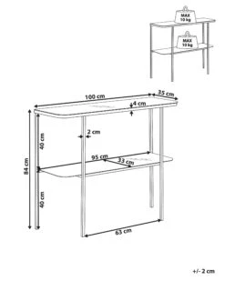 Consola De Vidrio Templado Blanco/dorado 100 X 35 Cm CALVERT 19 Consola De Vidrio Templado Blanco/dorado 100 X 35 Cm CALVERT -Beliani undef src sa picid 823514 type whitesh image