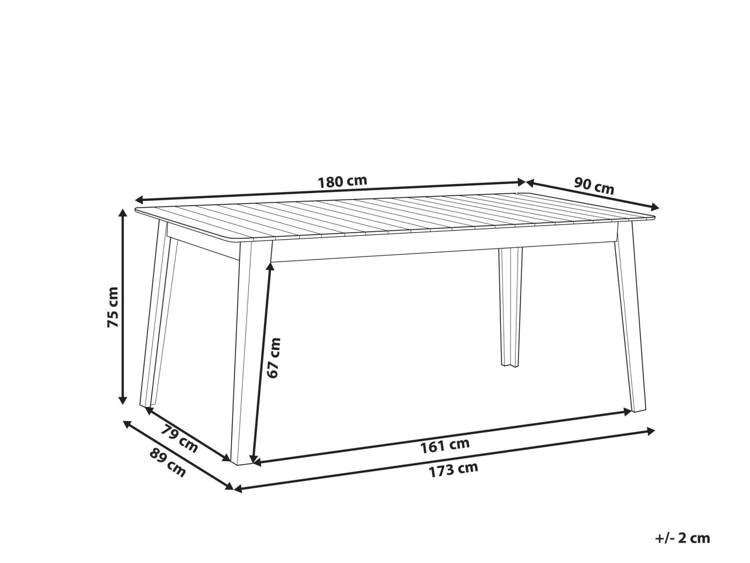 Mesa De Comedor De Madera De Acacia Clara 180 X 90 Cm FORNELLI 10 Mesa De Comedor De Madera De Acacia Clara 180 X 90 Cm FORNELLI - Imagen 8