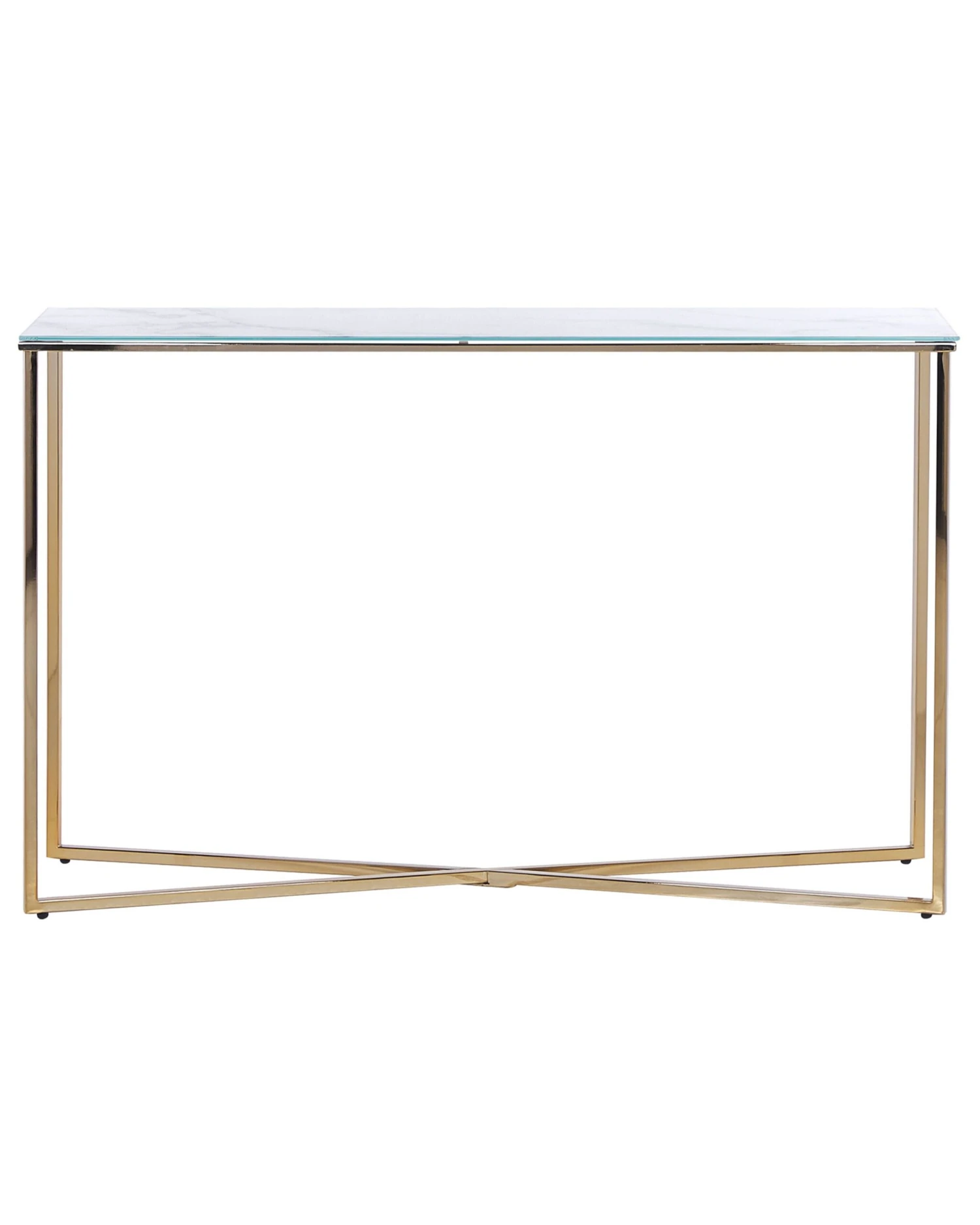 Consola De Vidrio Templado Blanco/dorado 120 X 35 Cm ROYSE 5 Consola De Vidrio Templado Blanco/dorado 120 X 35 Cm ROYSE - Imagen 3