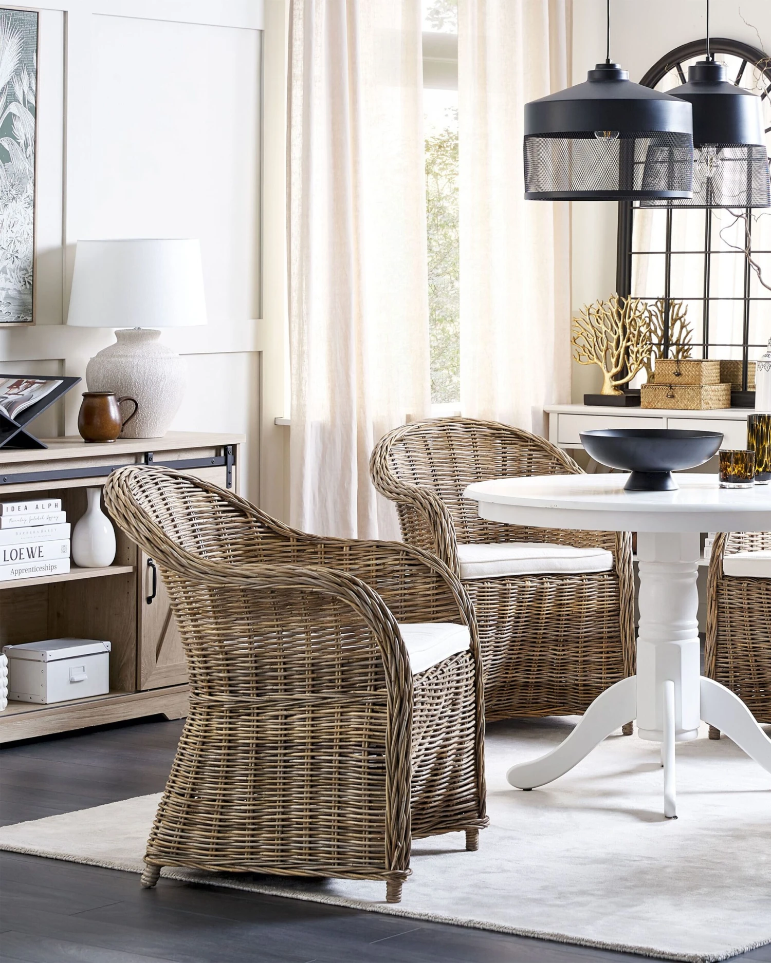 Silla De Jardín De Ratán Beige/natural/blanco Crema SUSUA 5 Silla De Jardín De Ratán Beige/natural/blanco Crema SUSUA - Imagen 3