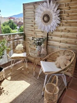 Conjunto De Balcón De Ratán Color Natural Blanco PELLARO 15 Conjunto De Balcón De Ratán Color Natural Blanco PELLARO -Beliani undef src sa picid 824396 type whitesh image