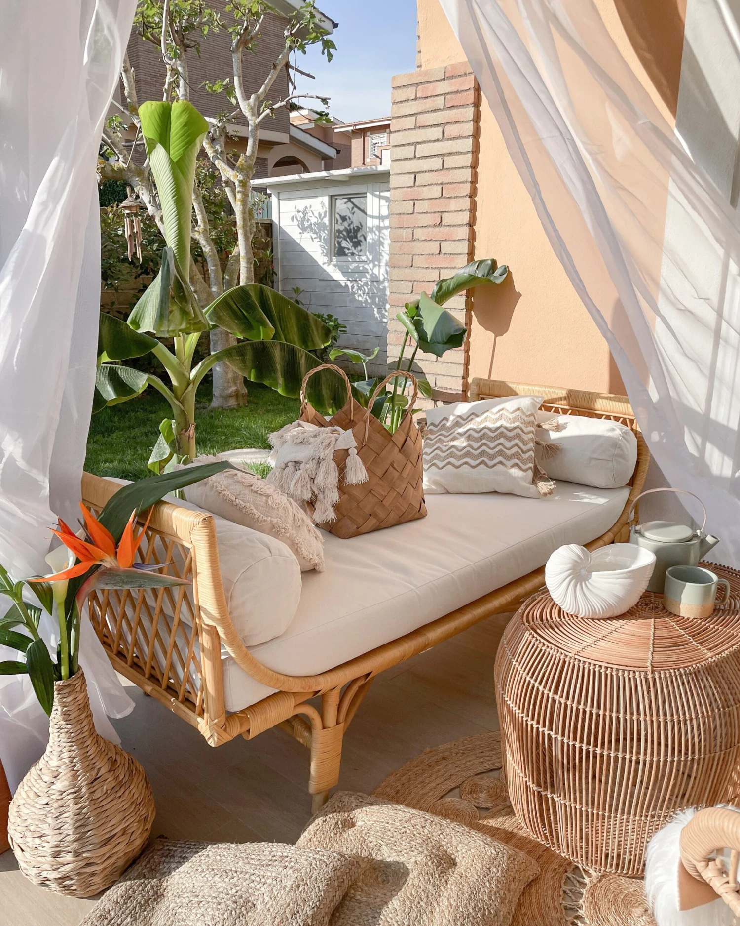 Banco De Jardín 2 Plazas De Ratán Beige Crema/natural BALLAO 8 Banco De Jardín 2 Plazas De Ratán Beige Crema/natural BALLAO - Imagen 6