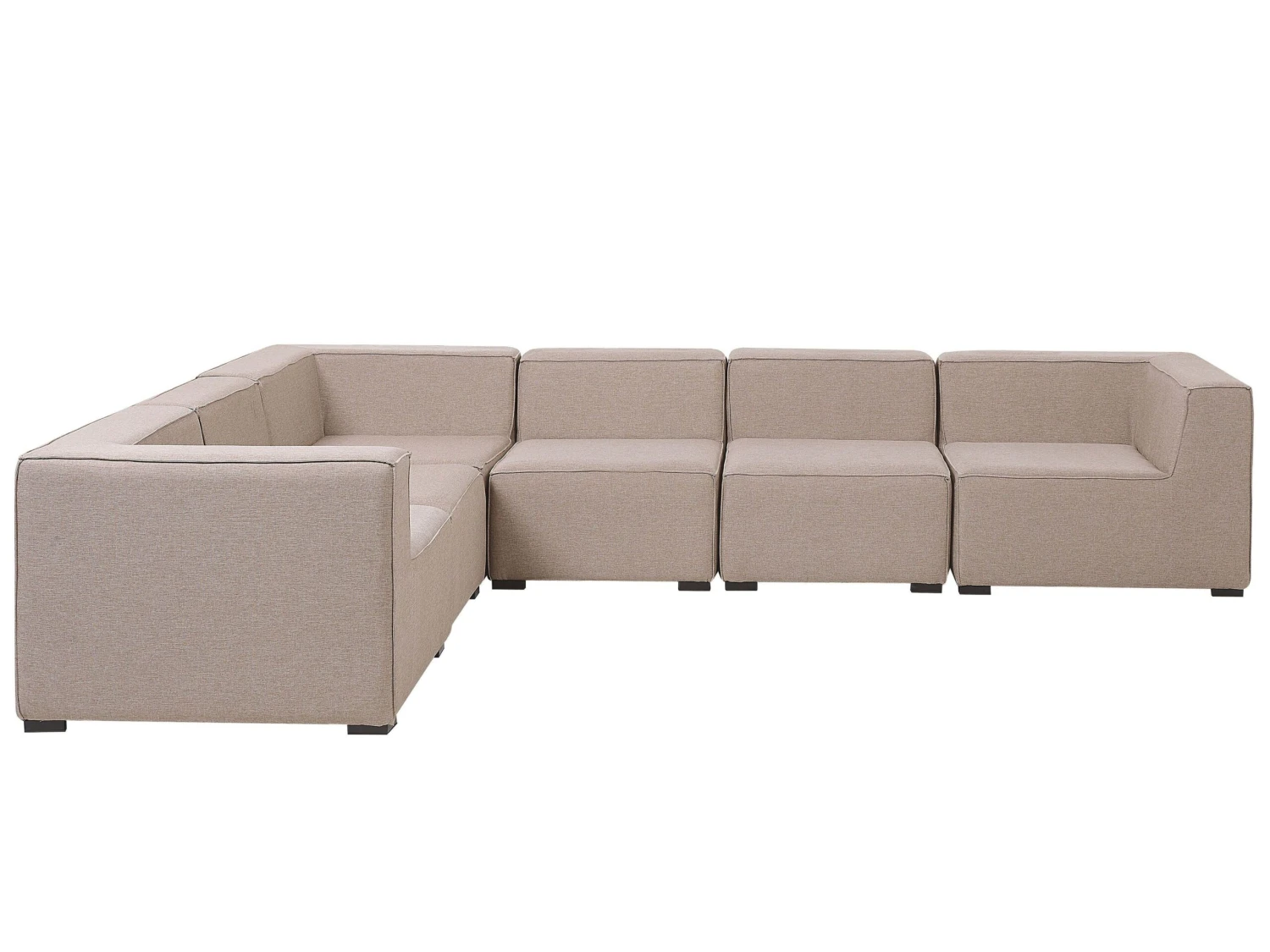 Sofá Esquinero 7 Plazas De Poliéster Beige Arena/negro Derecho Con Reposapiés AREZZO 9 Sofá Esquinero 7 Plazas De Poliéster Beige Arena/negro Derecho Con Reposapiés AREZZO - Imagen 7