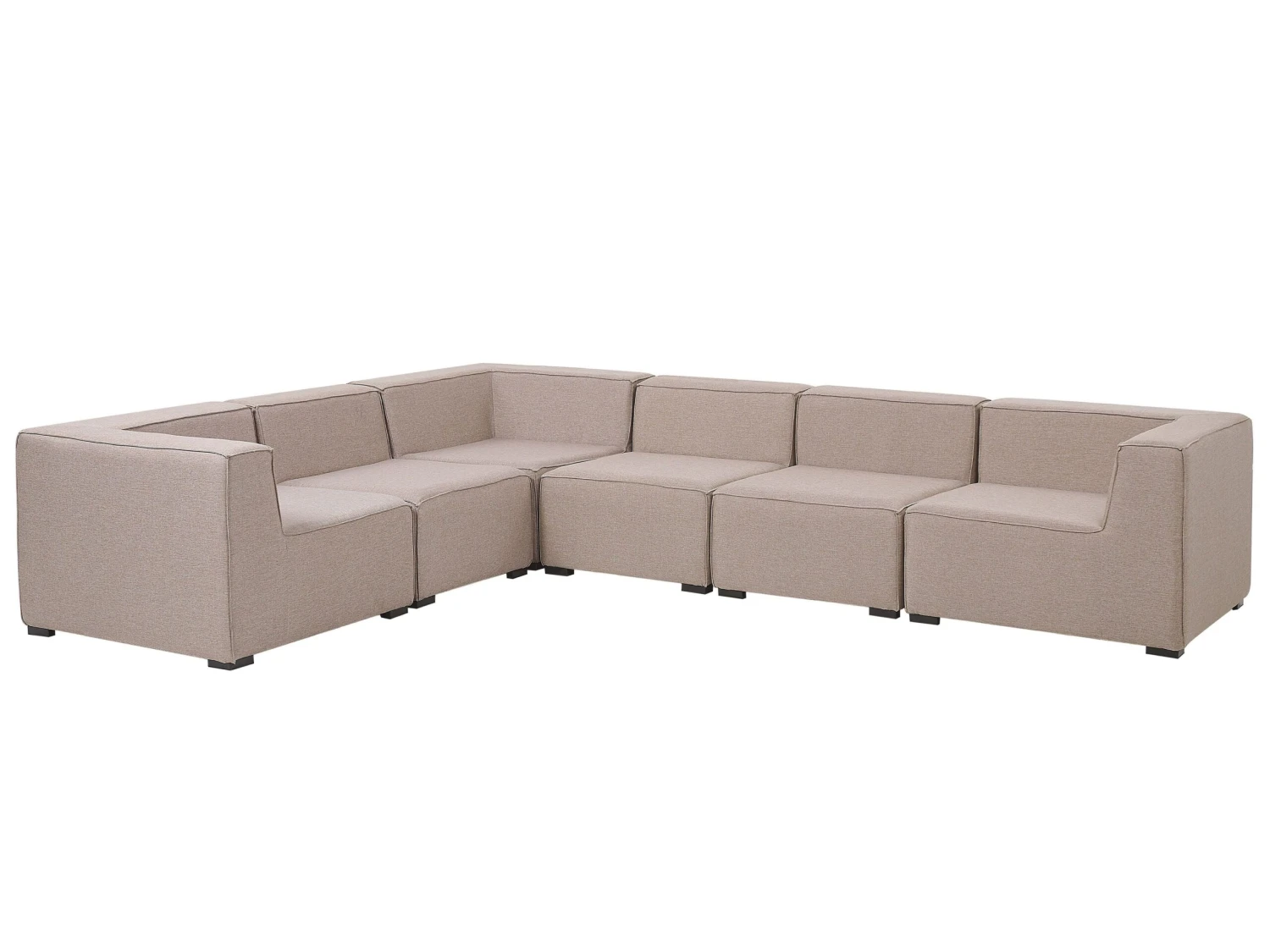 Sofá Esquinero 7 Plazas De Poliéster Beige Arena/negro Derecho Con Reposapiés AREZZO 10 Sofá Esquinero 7 Plazas De Poliéster Beige Arena/negro Derecho Con Reposapiés AREZZO - Imagen 8