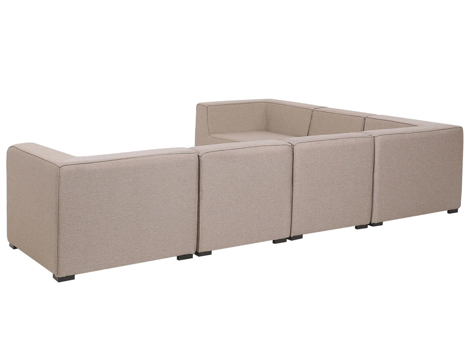 Sofá Esquinero 7 Plazas De Poliéster Beige Arena/negro Derecho Con Reposapiés AREZZO 11 Sofá Esquinero 7 Plazas De Poliéster Beige Arena/negro Derecho Con Reposapiés AREZZO - Imagen 9