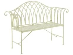 Banco De Jardín De Metal Verde Claro 130 Cm MILAZZO -Beliani undef src sa picid 825347 type whitesh image