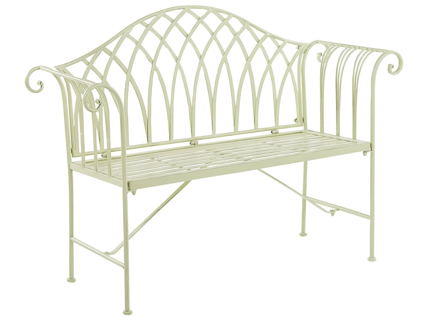 Banco De Jardín De Metal Verde Claro 130 Cm MILAZZO - Imagen 3