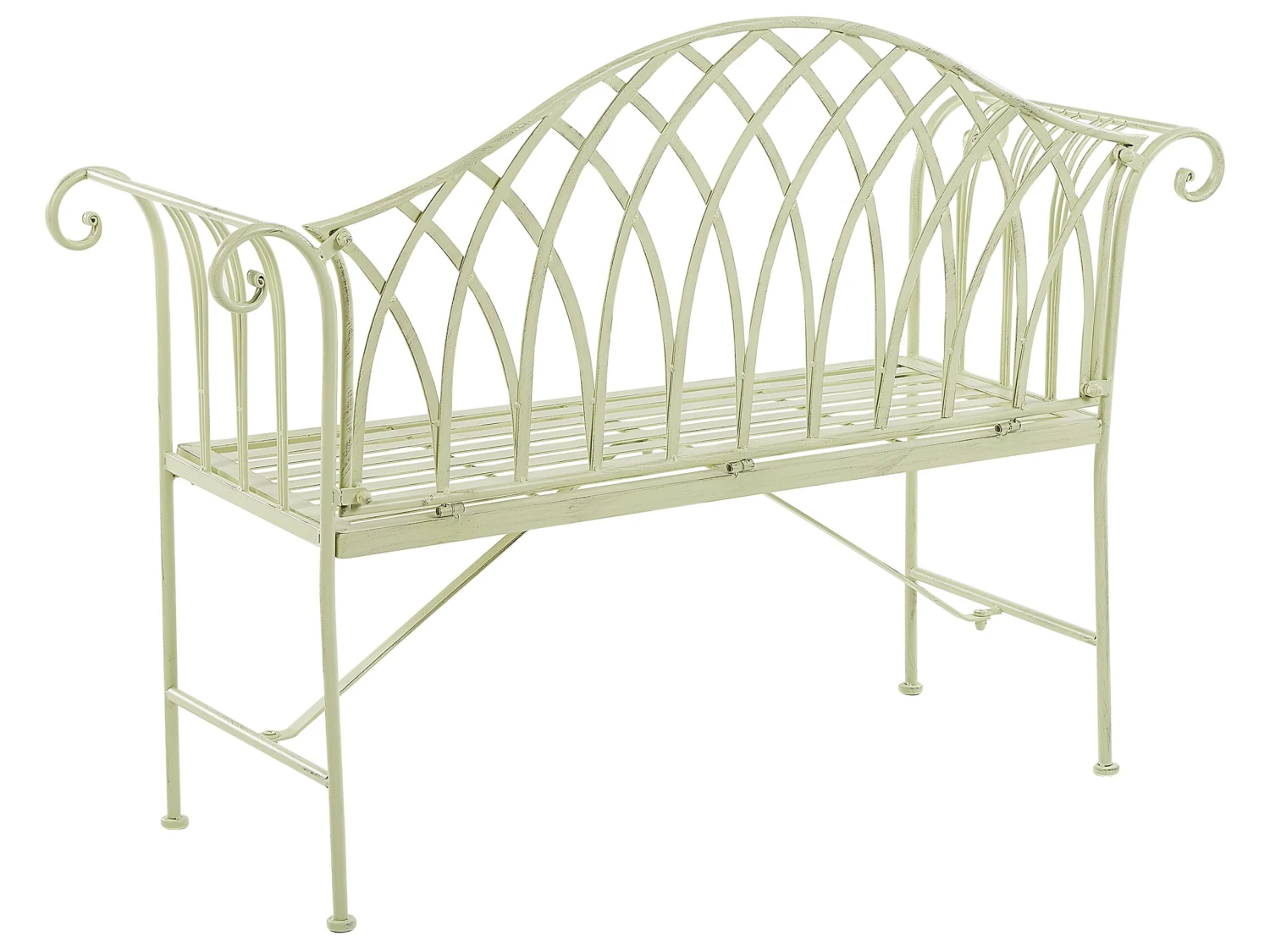 Banco De Jardín De Metal Verde Claro 130 Cm MILAZZO - Imagen 4