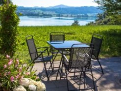 Mesa De Exterior En Acero Negro 80x80 Cm LIVO 14 Mesa De Exterior En Acero Negro 80x80 Cm LIVO -Beliani undef src sa picid 826834 type whitesh image