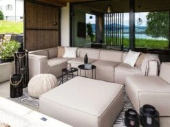 Sofá Esquinero 7 Plazas De Poliéster Beige Arena/negro Derecho Con Reposapiés AREZZO 16 Sofá Esquinero 7 Plazas De Poliéster Beige Arena/negro Derecho Con Reposapiés AREZZO -Beliani undef src sa picid 826861 type whitesh image