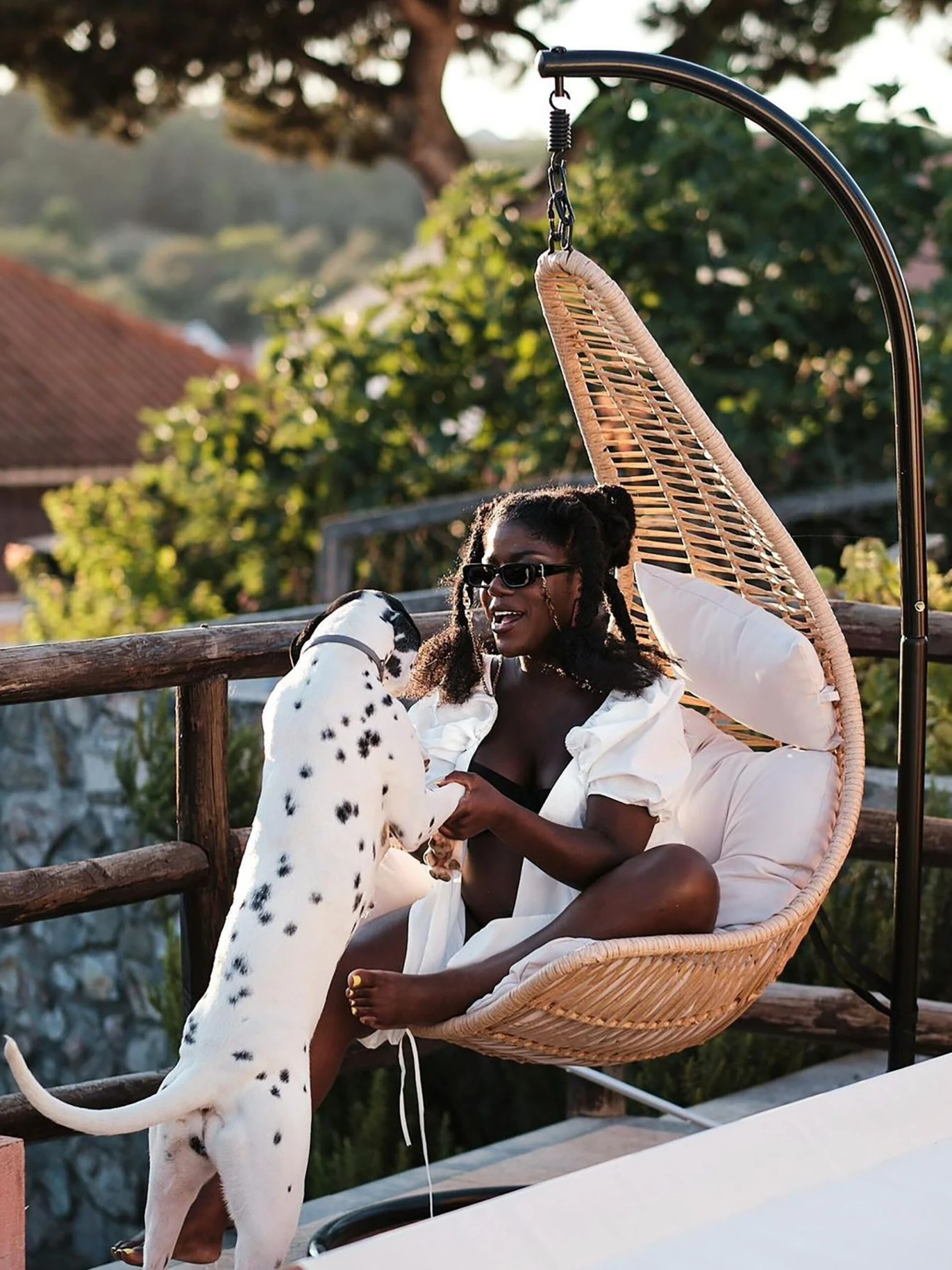 Silla Colgante De Ratán Color Natural Con Soporte ATRI II 11 Silla Colgante De Ratán Color Natural Con Soporte ATRI II - Imagen 9