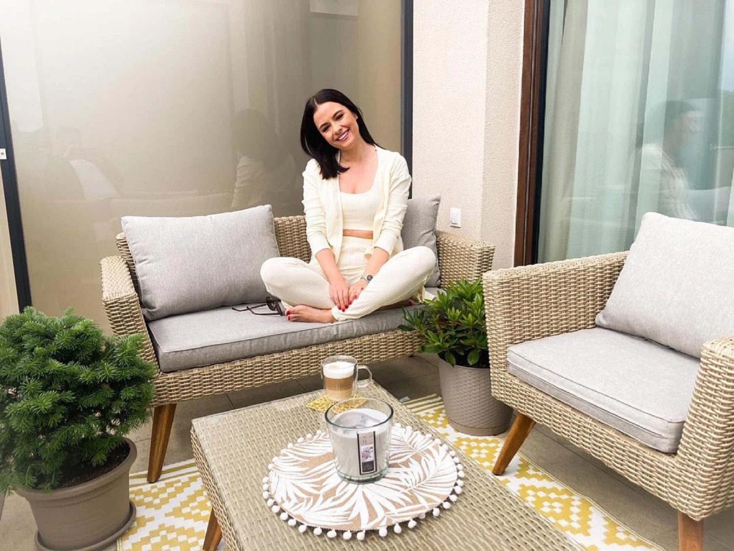 Conjunto De Jardín 4 Plazas De Ratán Color Natural VITTORIA 5 Conjunto De Jardín 4 Plazas De Ratán Color Natural VITTORIA - Imagen 3