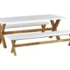 Conjunto De Mesa Con 2 Bancos, Blanco/madera Clara OLBIA 2 Conjunto De Mesa Con 2 Bancos, Blanco/madera Clara OLBIA -Beliani undef src sa picid 829720 type whitesh image