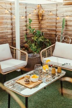 Conjunto De Jardín 4 Plazas Color Natural CORINTH II 20 Conjunto De Jardín 4 Plazas Color Natural CORINTH II -Beliani undef src sa picid 831757 type whitesh image 1