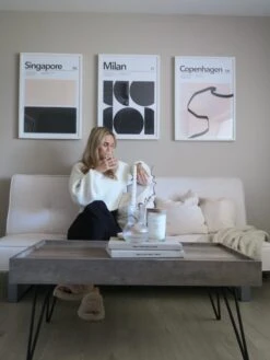 Mesa De Centro Madera Oscura/negro/gris Pardo 100 X 60 Cm WELTON 13 Mesa De Centro Madera Oscura/negro/gris Pardo 100 X 60 Cm WELTON -Beliani undef src sa picid 834391 type whitesh image