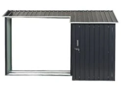 Cobertizo De Jardín De Metal Gris Grafito 158 Cm AOSTA 17 Cobertizo De Jardín De Metal Gris Grafito 158 Cm AOSTA -Beliani undef src sa picid 835750 type whitesh image