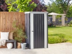 Cobertizo De Jardín De Metal Gris Grafito/blanco Crema 180 Cm UMBRIA 13 Cobertizo De Jardín De Metal Gris Grafito/blanco Crema 180 Cm UMBRIA -Beliani undef src sa picid 835759 type color image