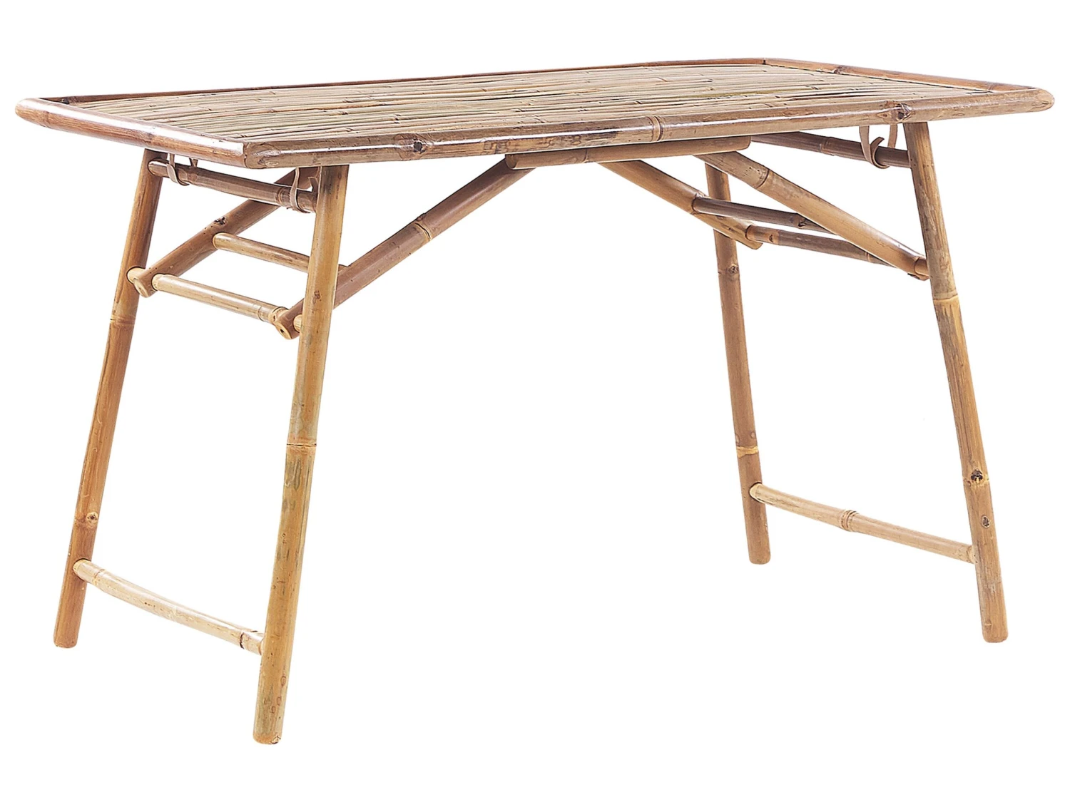 Mesa De Jardín De Madera De Bambú Clara 120 X 69 Cm MOLISE 3 Mesa De Jardín De Madera De Bambú Clara 120 X 69 Cm MOLISE