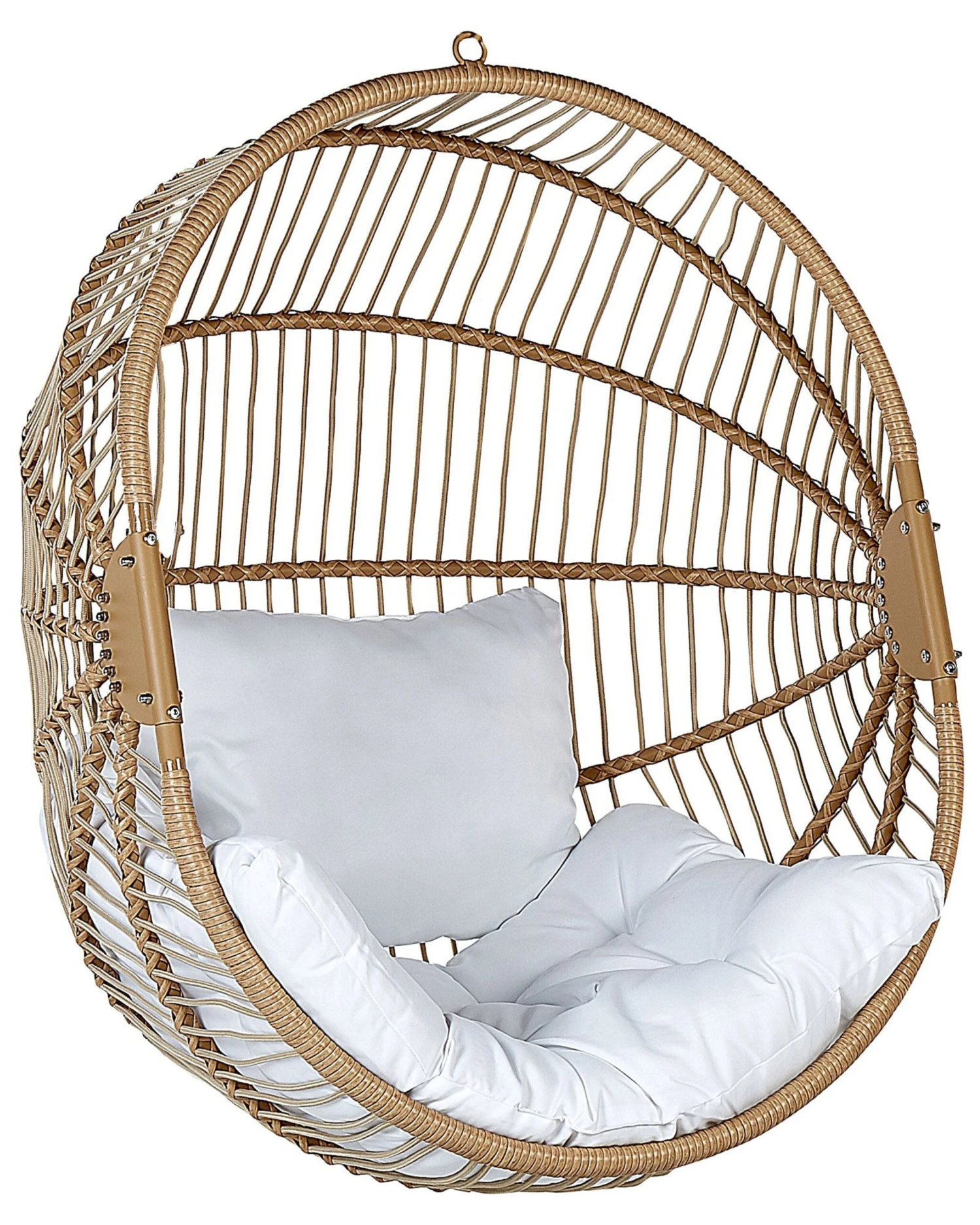 Silla Colgante Con Soporte De Ratán Beige/blanco ACRI 8 Silla Colgante Con Soporte De Ratán Beige/blanco ACRI - Imagen 6