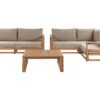 Conjunto De Sala De Estar 4 Plazas De Madera De Acacia Clara TIMOR II