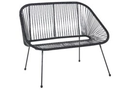 Banco De Jardín 2 Plazas De Ratán Negro ACAPULCO -Beliani undef src sa picid 848280 type whitesh image