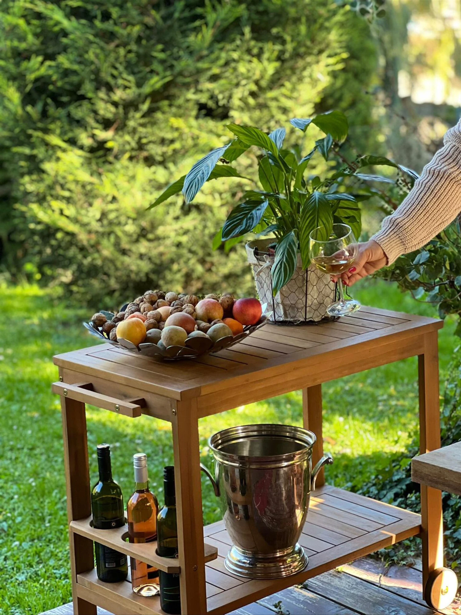 Carrito De Cocina De Madera De Acacia Clara SASSARI 7 Carrito De Cocina De Madera De Acacia Clara SASSARI - Imagen 5