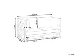 Sofá 2 Plazas De Madera De Acacia Oscura TRANI 17 Sofá 2 Plazas De Madera De Acacia Oscura TRANI -Beliani undef src sa picid 852200 type whitesh image