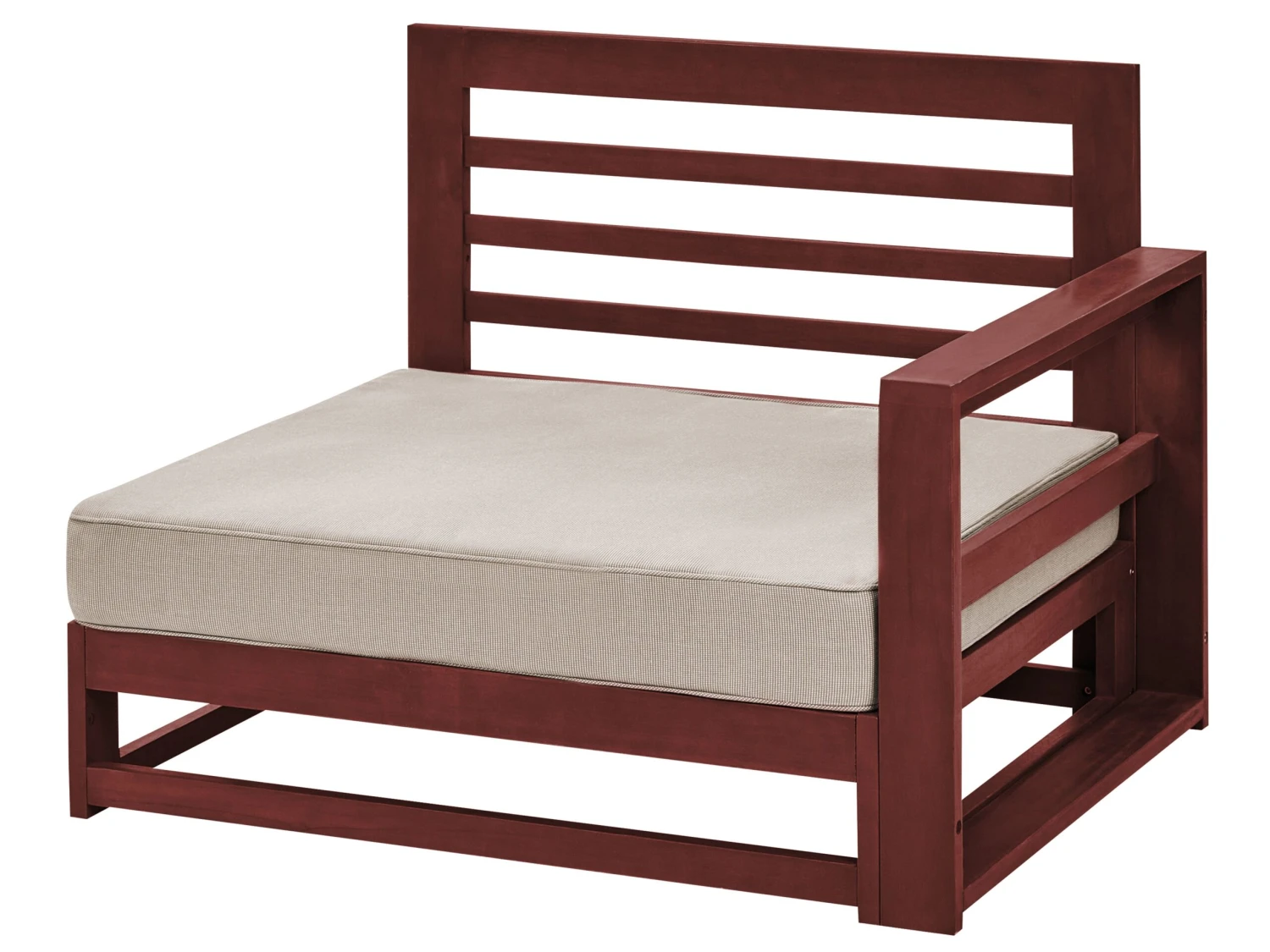 Sofá Esquinero 2 Plazas De Madera De Acacia Certificada Oscura/rojo Oscuro TIMOR II 8 Sofá Esquinero 2 Plazas De Madera De Acacia Certificada Oscura/rojo Oscuro TIMOR II - Imagen 6