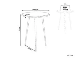 Mesa Auxiliar De Metal Dorado/negro ⌀ 43 Cm TELFER -Beliani undef src sa picid 853845 type whitesh image